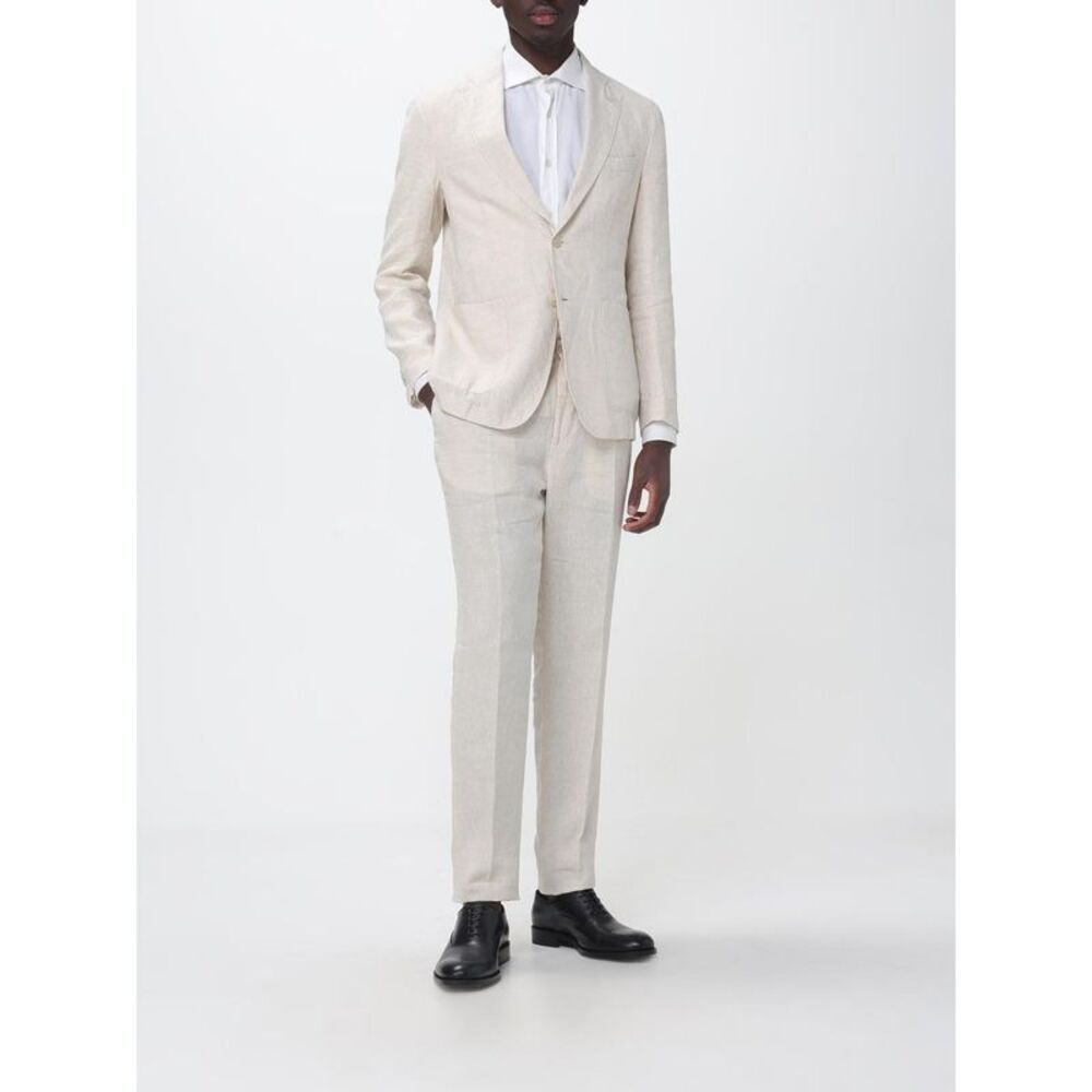 Manuel Ritz Men Single-Breasted Linen Suit Manuel Ritz - Picture 2 of 3